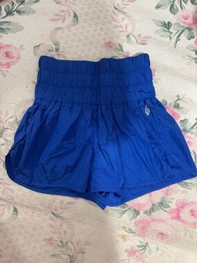 Free People High-Waist Blue Athletic Shorts